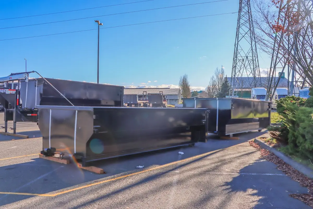 Roll-off dumpster ready for waste disposal at job site for 6 Yard Dumpster Rental in Coral Terrace